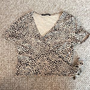 Brandy Melville Cheetah wrap top